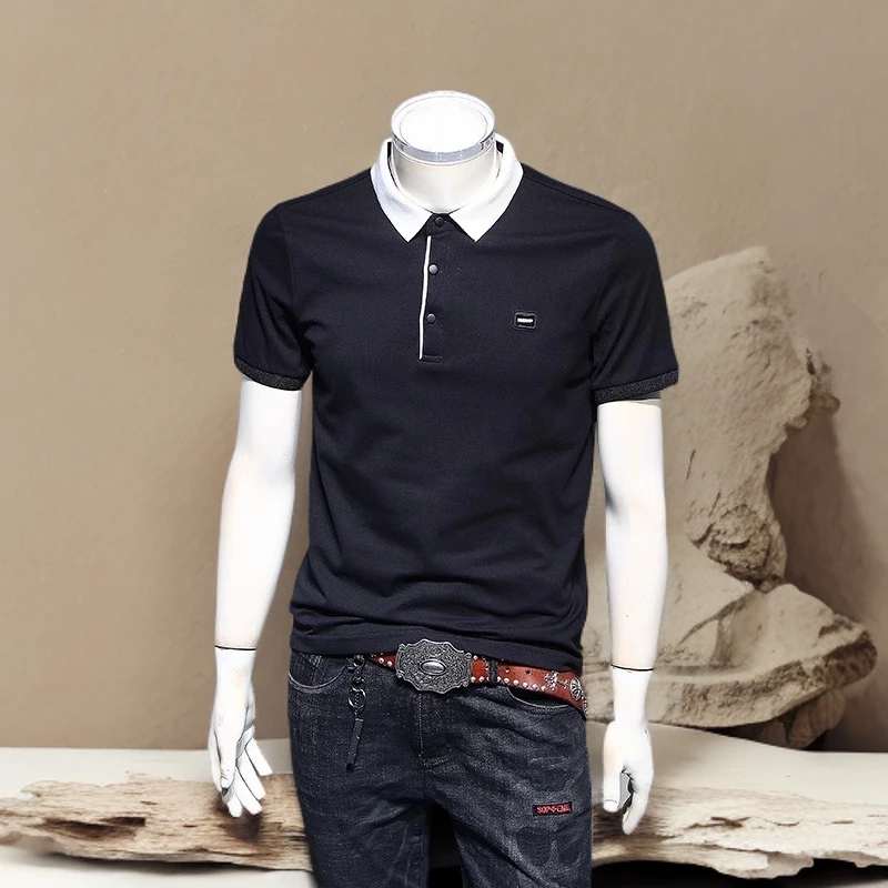 诺顿雷斯夏季新款短袖POLO衫男韩版修身翻领撞色半袖百搭青年体恤