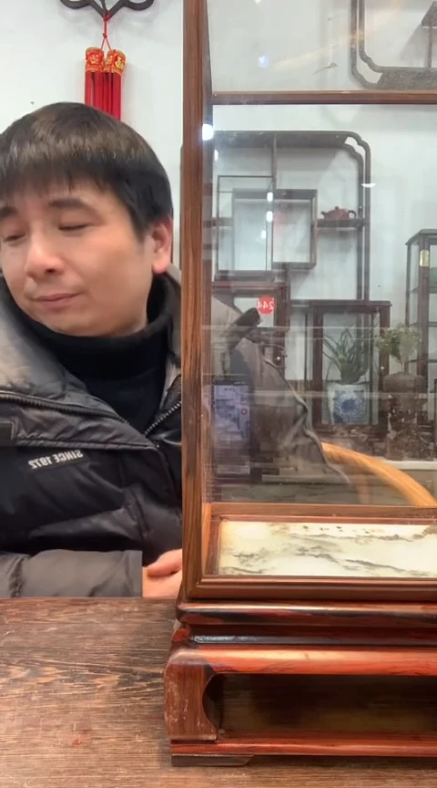 【闪购商品】花梨木类木艺大理石玻璃罩400