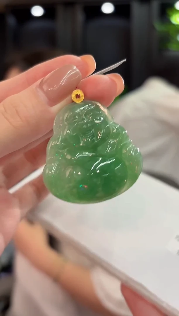 颈饰18K金镶嵌翡翠 缅甸A货/支持复检/一件