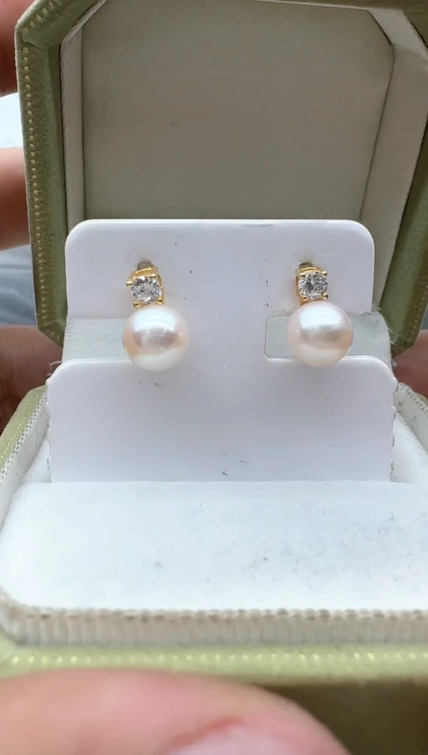 【闪购商品】海水珍珠耳饰银S925镶嵌非基地发货不带证书