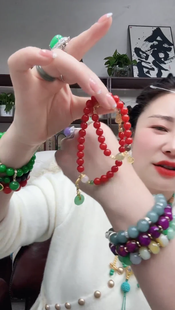 未镶嵌手串南红玛瑙两圈南红手串