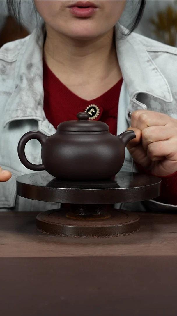 茶壶紫砂老紫泥柿园