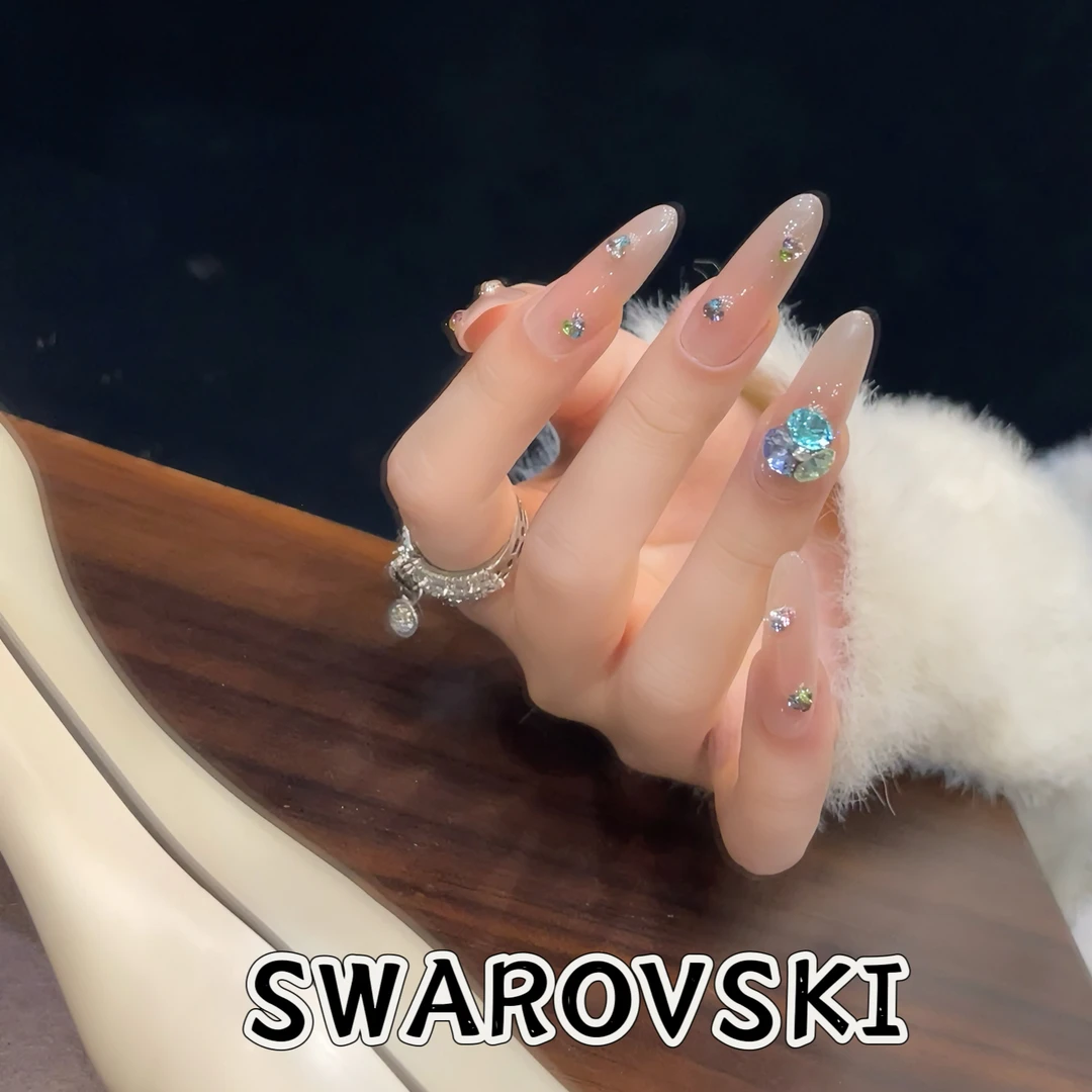 LUORI/果子熟了-施华洛水晶钻夏日糖果色纯手工穿戴甲