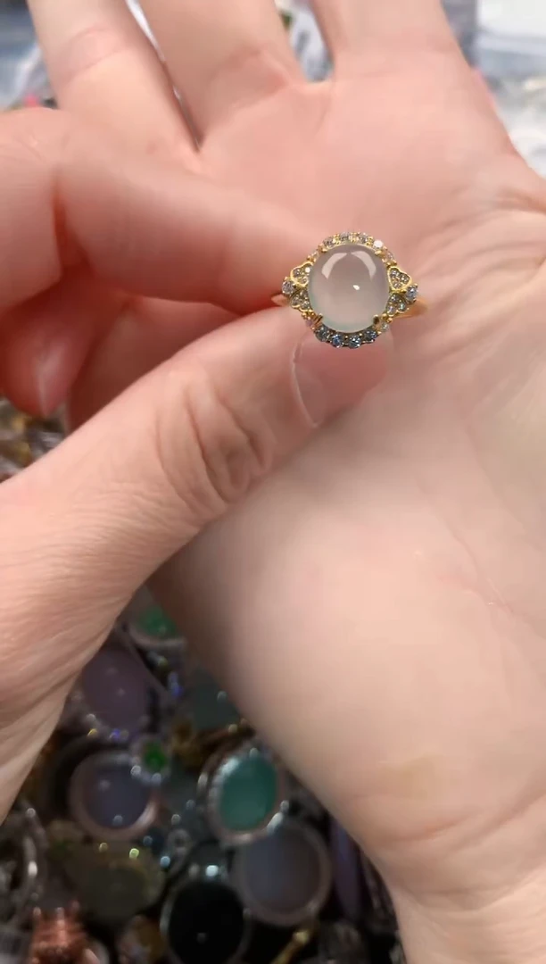 银S925镶嵌戒指翡翠111   9