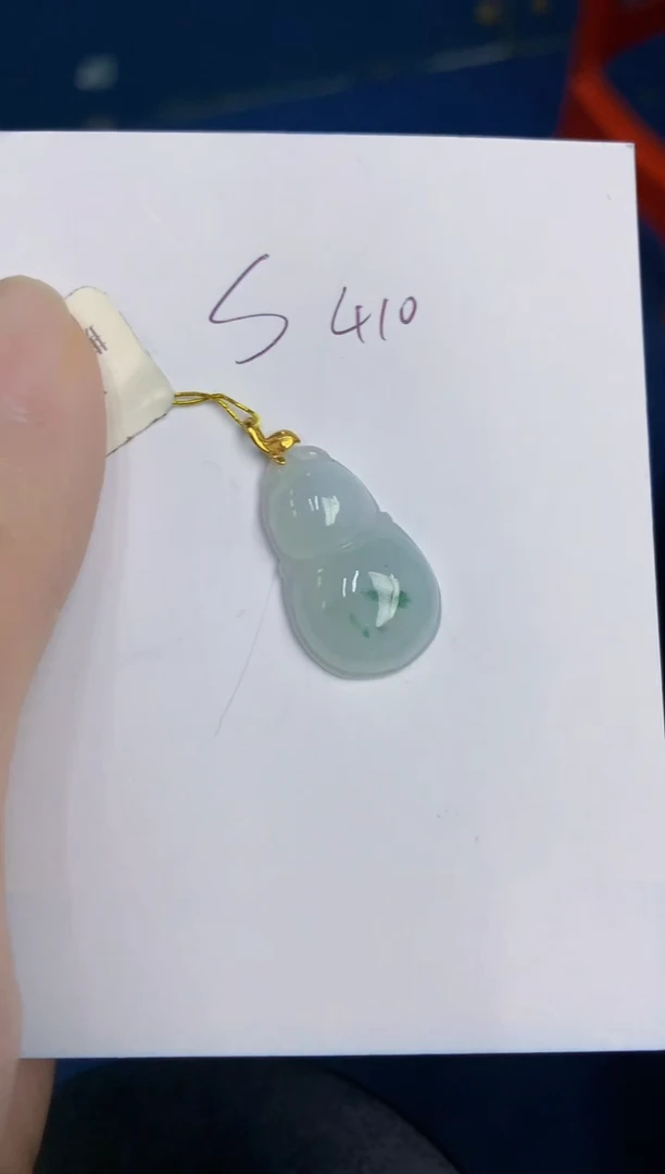 翡翠18K金镶嵌颈饰天然缅甸a货翡翠