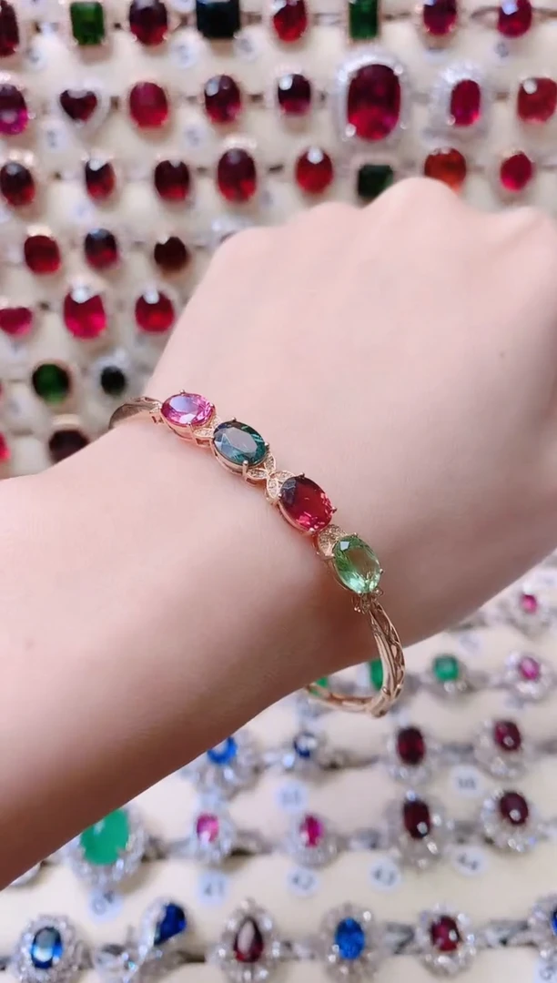 18K金镶嵌手镯碧玺洛*1