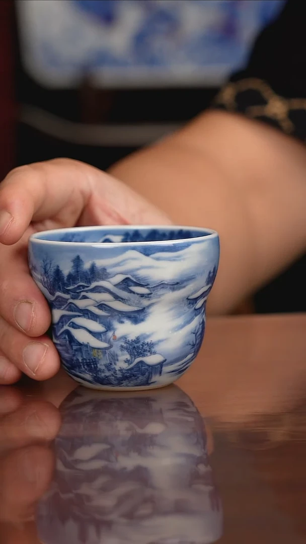 景琳藏青花北派山水