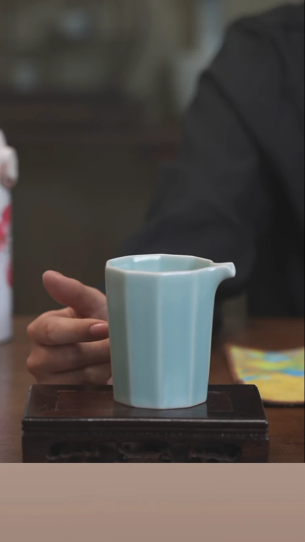 【闪购商品】清凉寺原产地仿古釉手工汝瓷十方公道杯