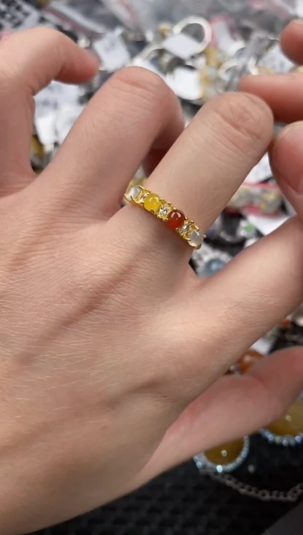 银S925镶嵌戒指翡翠11               2