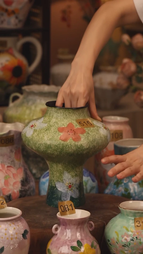 陶瓷515景德镇设计师手作花器摆件侘寂风