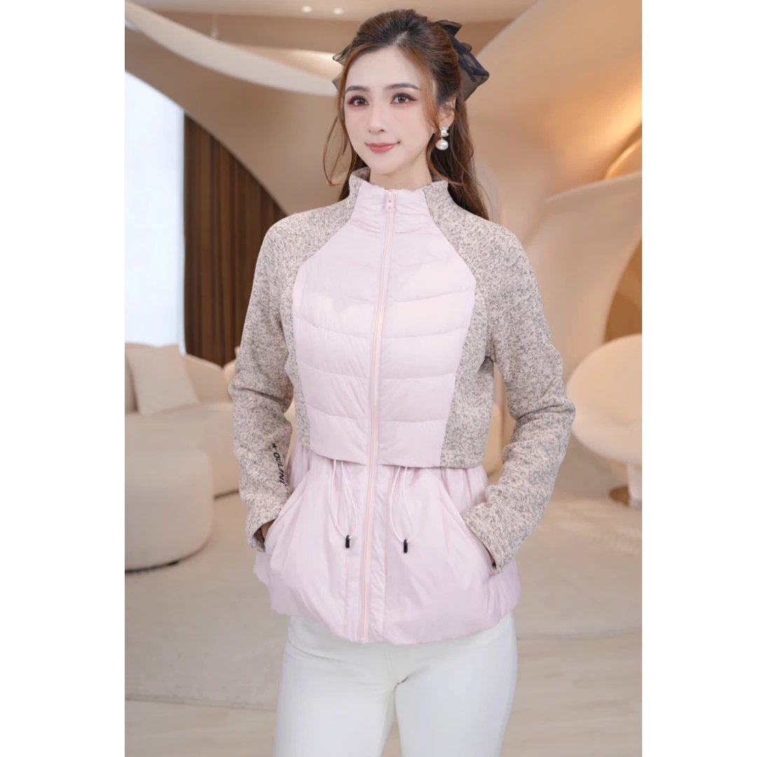 COCO BECCI【小蛮腰轻薄羽绒】90鸭绒针织拼接羽绒外套CFLJD101040