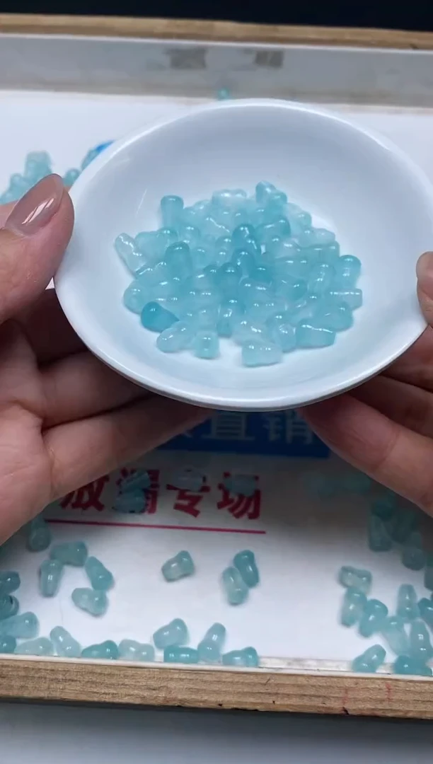 玛瑙/玉髓散珠未镶嵌M417 冰蓝葫芦 20颗9.9元