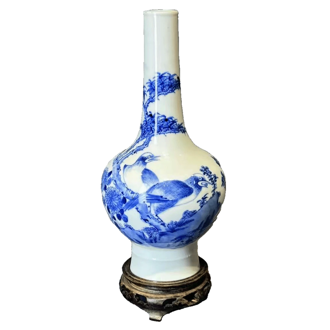 25201442x青花花鸟纹瓶