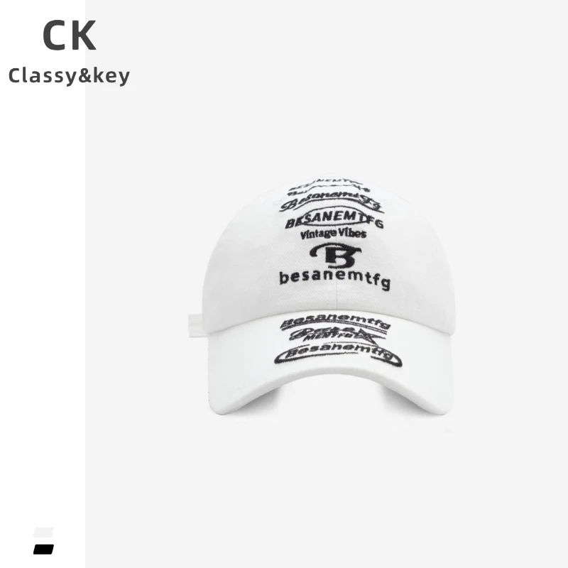 Classy key新加坡设计师联名款显脸小防晒鸭舌帽子字母刺绣棒球帽