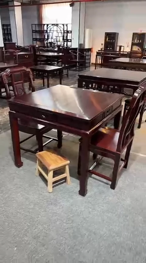 黑酸枝木类家具88*88*高78桌子+2椅