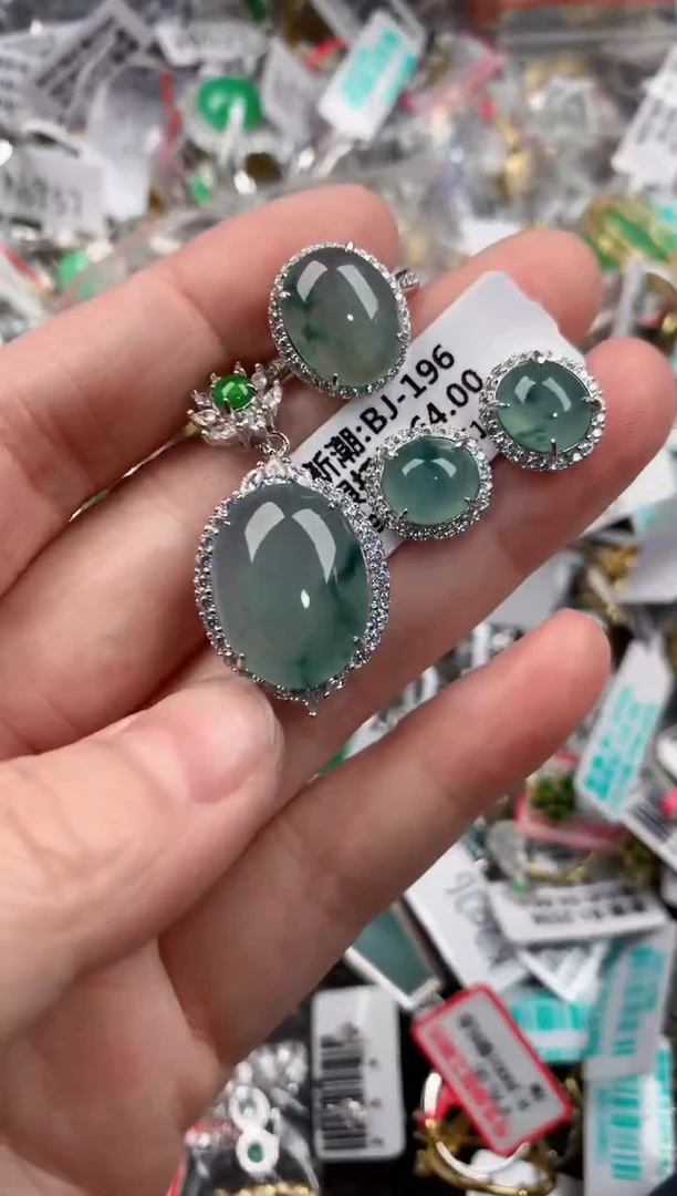 银S925镶嵌戒指翡翠999 1
