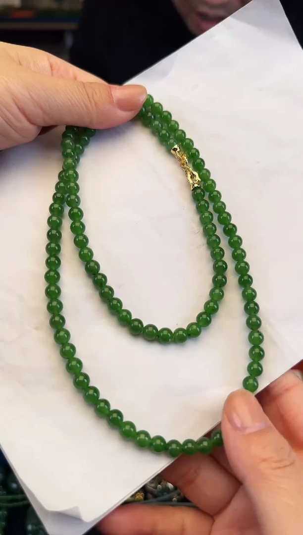 颈饰未镶嵌和田玉108颗卡6毛衣链