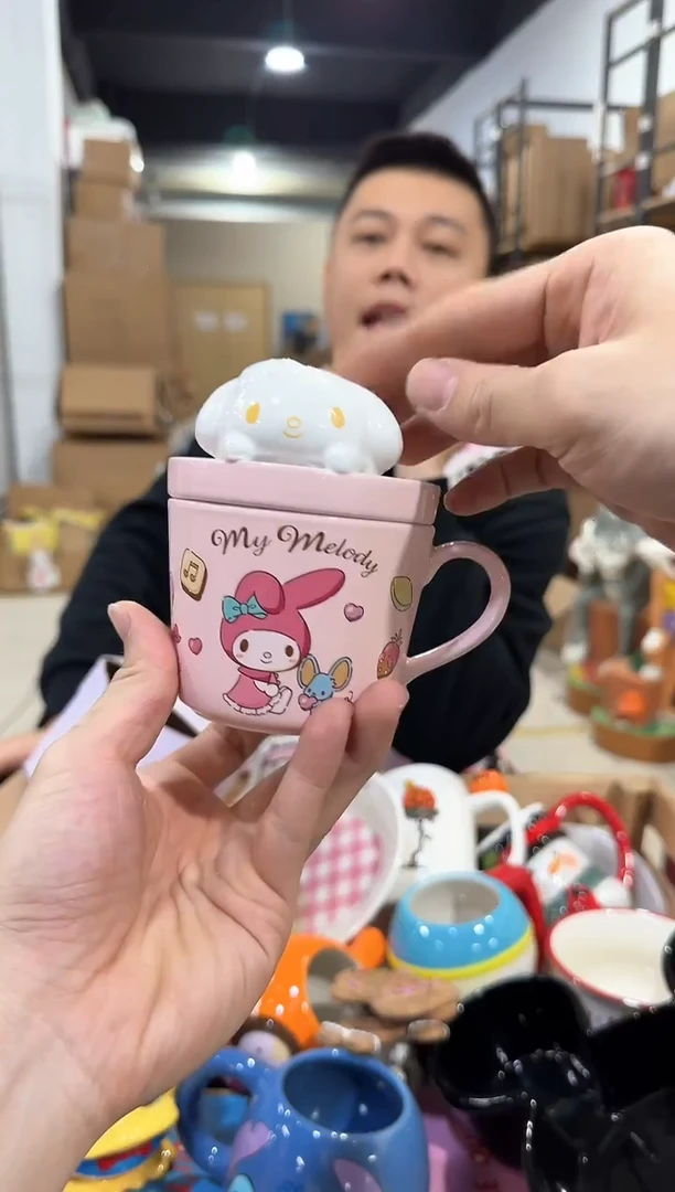 瓷片原盒美乐蒂甜品带盖杯