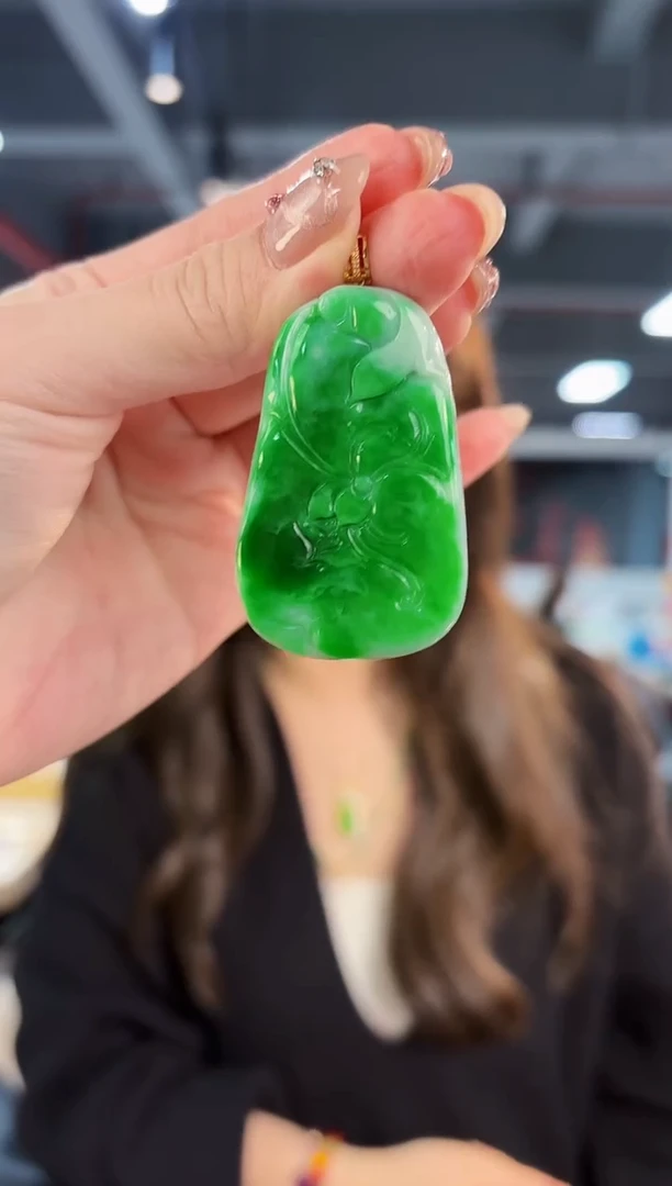 【闪购商品】翡翠颈饰18K金镶嵌缅料A货/支持复检/一件