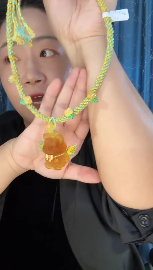 蜜蜡项链未镶嵌蜜蜡小熊项链