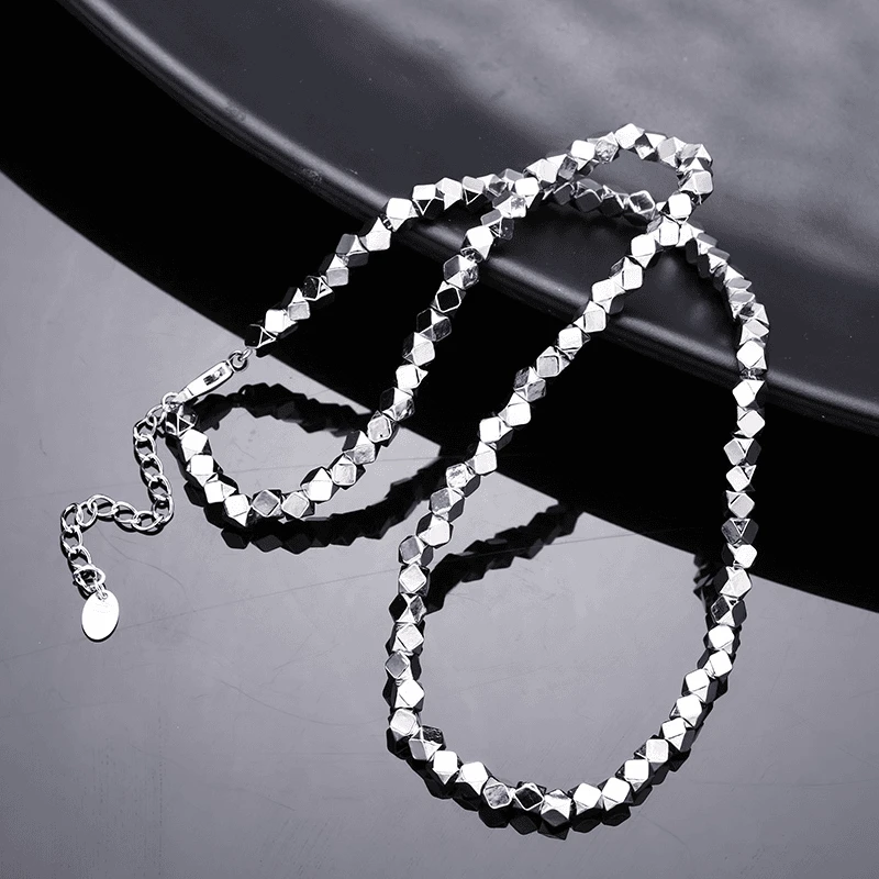 链子925银 小众设计流行女士颈链精工碎银子项链