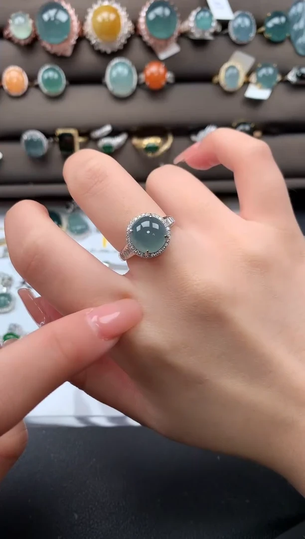 【闪购商品】翡翠戒指银S925镶嵌52141