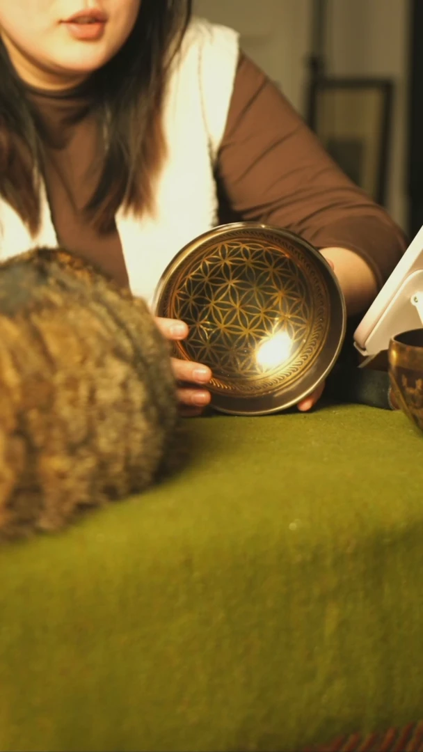 【闪购商品】手工雕刻调绘颂钵《生之花》14cm