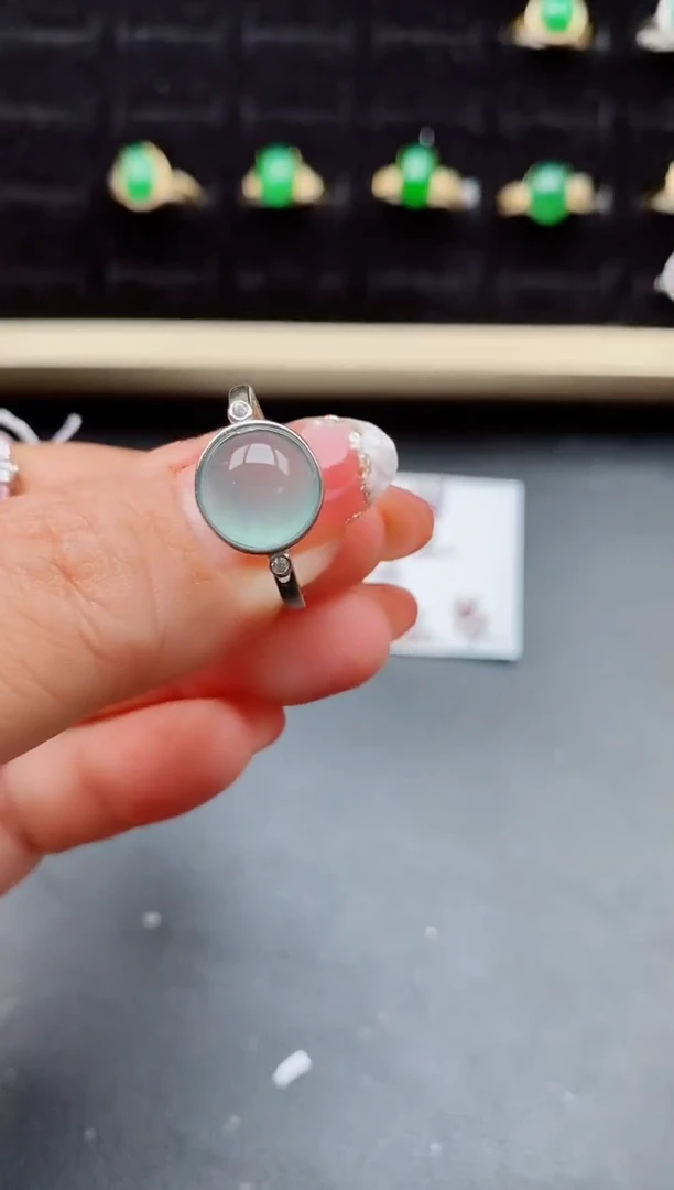 【闪购商品】翡翠戒指银S925镶嵌85000