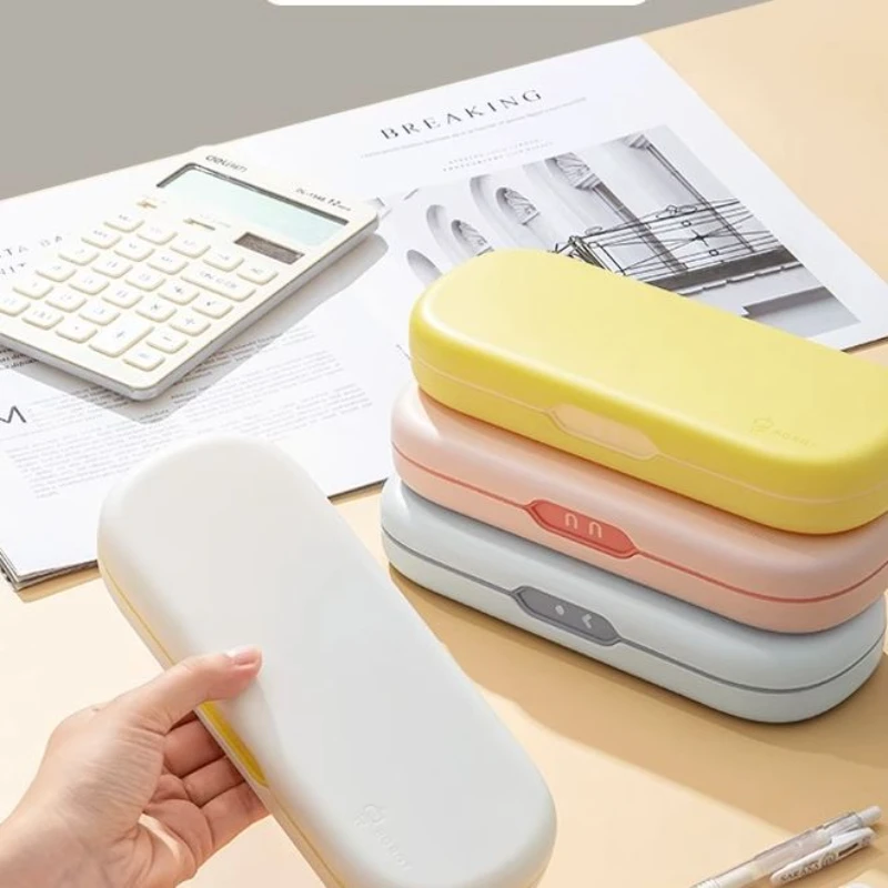 小学生笔盒铅笔盒日系可爱双层文具盒流行ins简约网红高级感