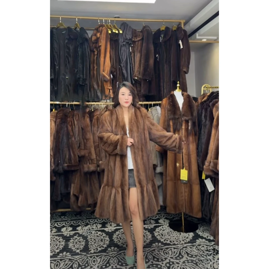 H861 貂皮大衣 衣长105  胸围130 中古皮草