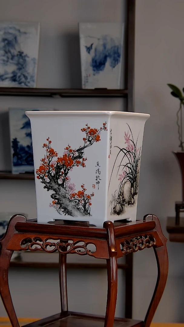 景德镇陶瓷手工花盆