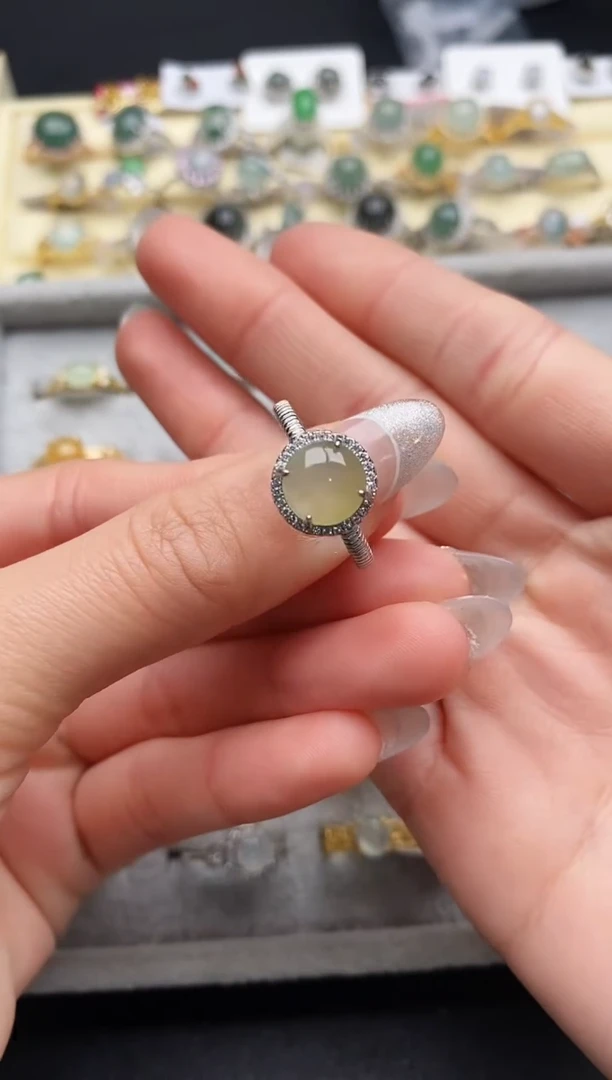 【闪购商品】翡翠戒指银S925镶嵌33333333+2