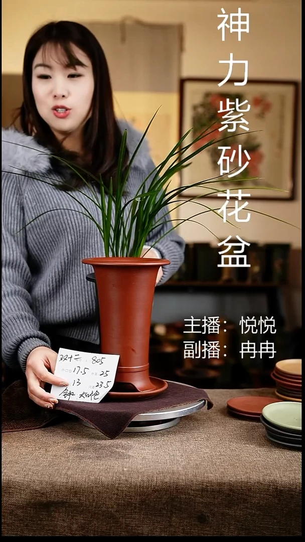 紫砂花盆花卉工艺805+z