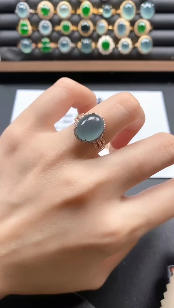 银S925镶嵌戒指翡翠51151