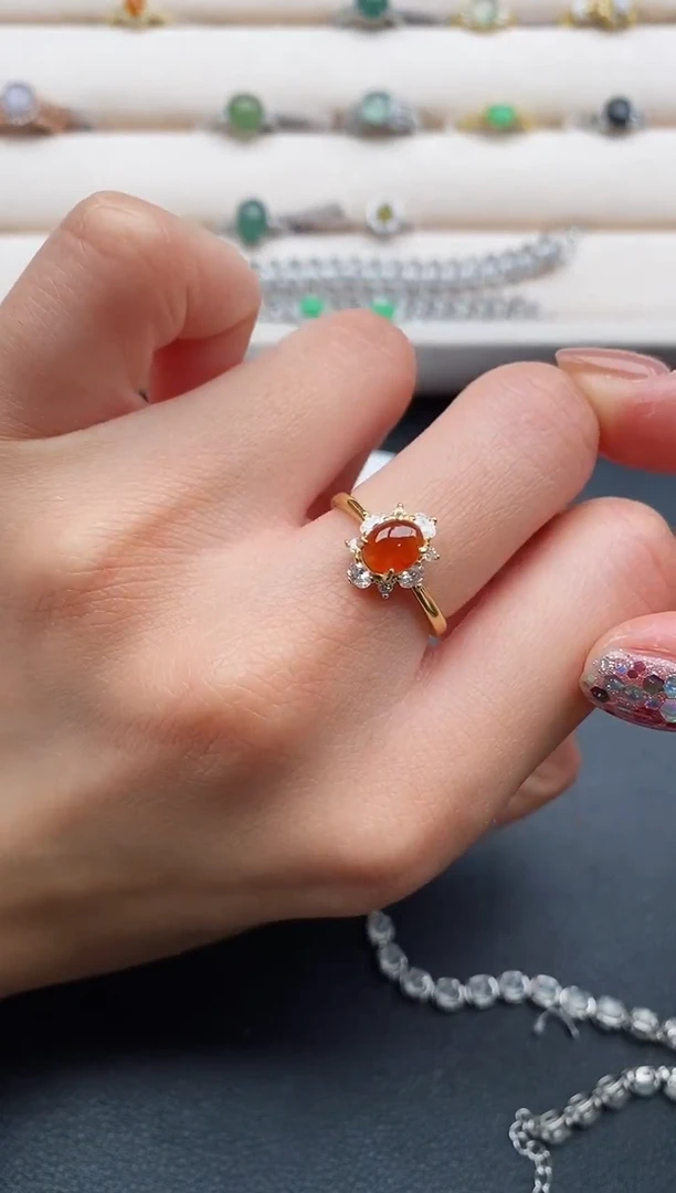 银S925镶嵌戒指翡翠888888+1