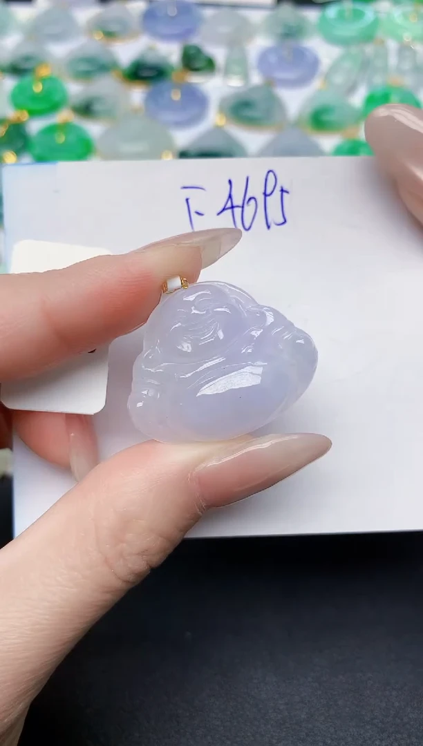 颈饰18K金镶嵌翡翠天然缅甸A货翡翠百元以上9元证书费自理