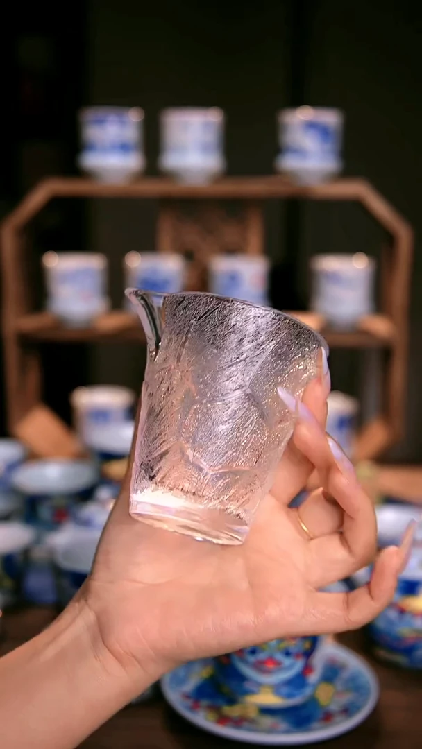 冰川纹加厚玻璃公道杯分茶器简约耐热家用茶具创意