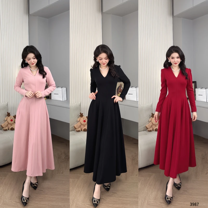 Saeda品牌女装带口袋显瘦法式公主风连衣裙YF3987