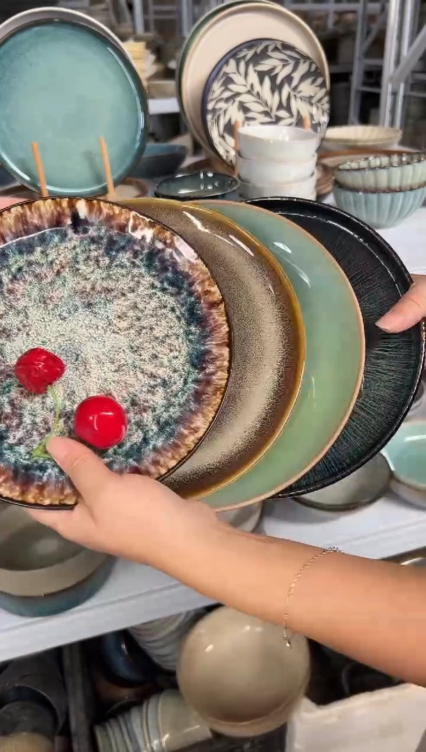 陶瓷外贸尾货瑕疵满20包邮X4小盘