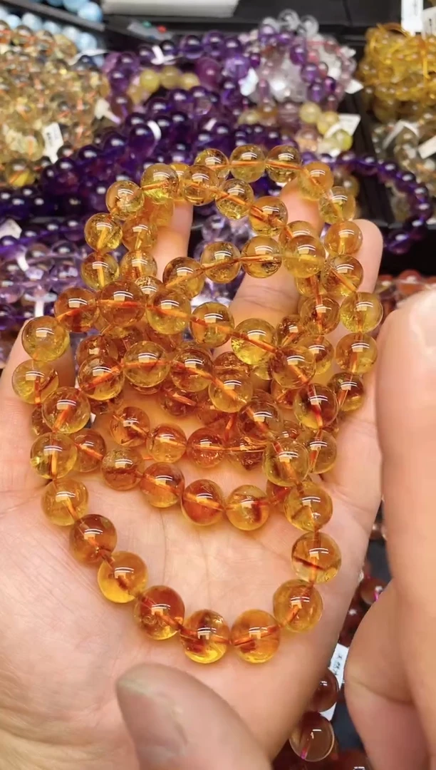 【闪购商品】水晶手链未镶嵌b08 黄塔晶11mm