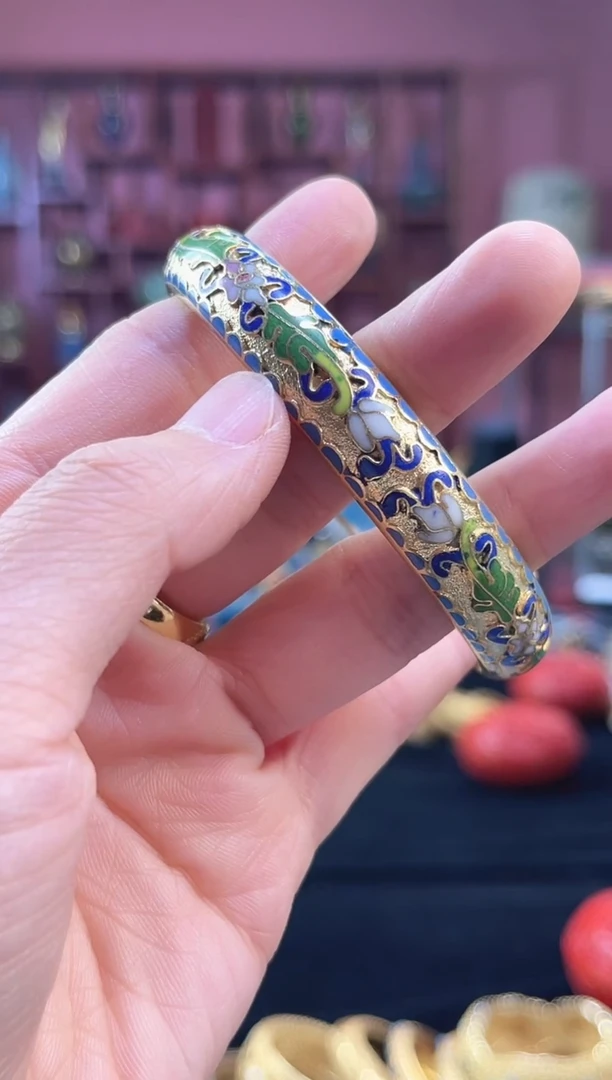 非遗技艺 景泰蓝金地手镯65-66