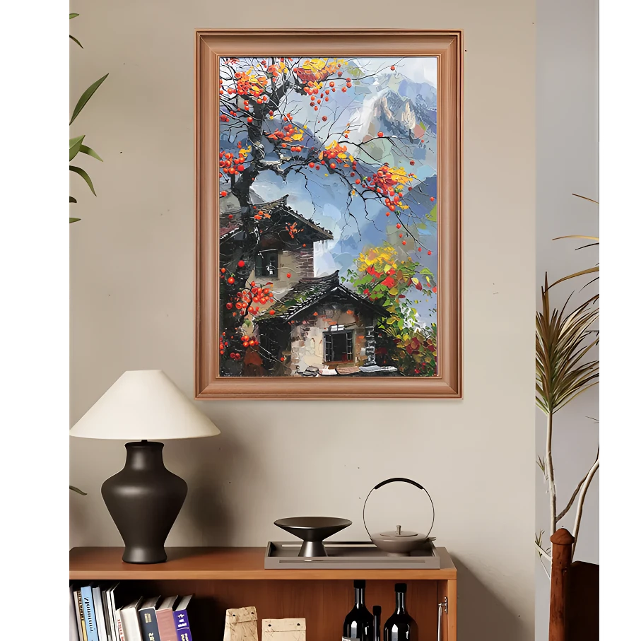 怀旧风景图农村风景客厅餐厅挂画园风景挂画