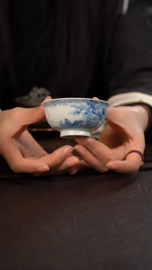 【闪购商品】杯659号HLX陶瓷重工山水撇口杯