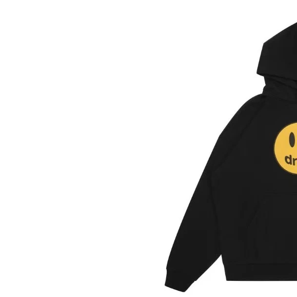 笑脸印花带帽卫衣