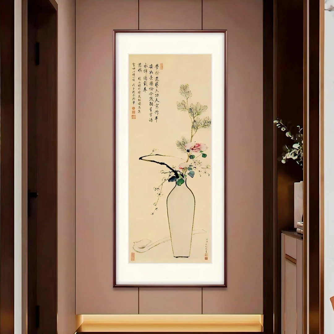 《平安如意图》复刻图-永瑢  实木边框精裱 客厅办公室背景墙装饰画