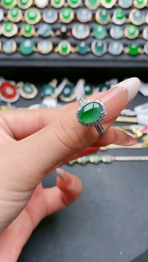 【闪购商品】翡翠戒指银S925镶嵌111111