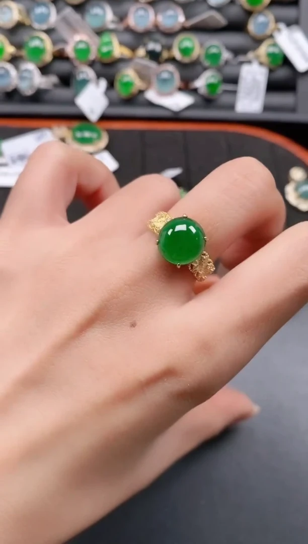 银S925镶嵌戒指翡翠11