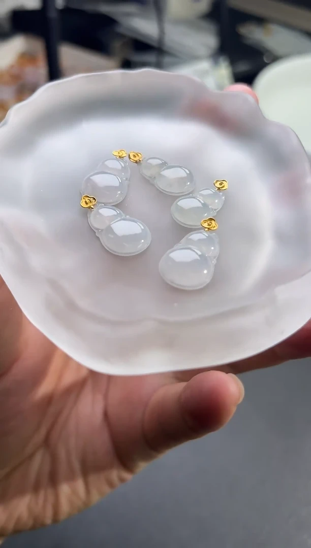 18K金镶嵌挂件翡翠葫芦XDD011/多样性发一件