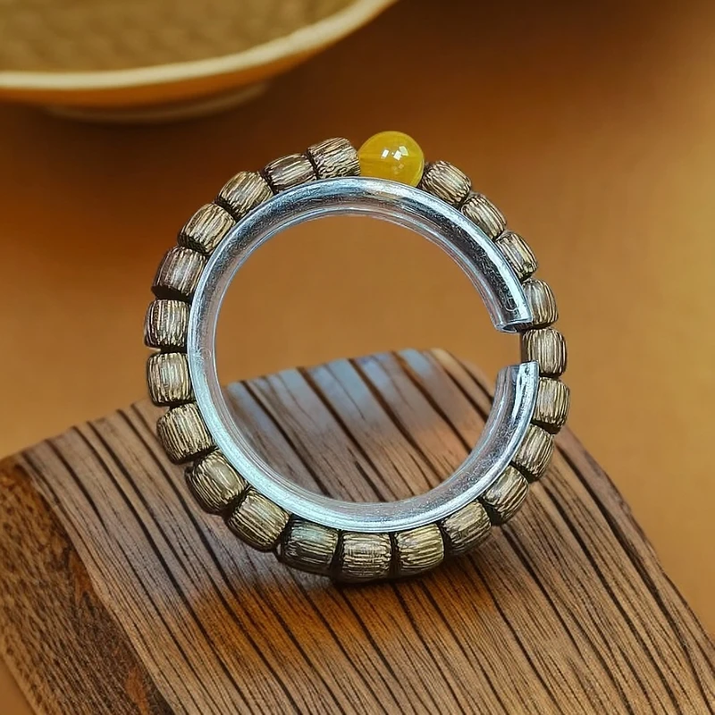 A567黑油檀香精工直切Diy卡0.8单圈手串