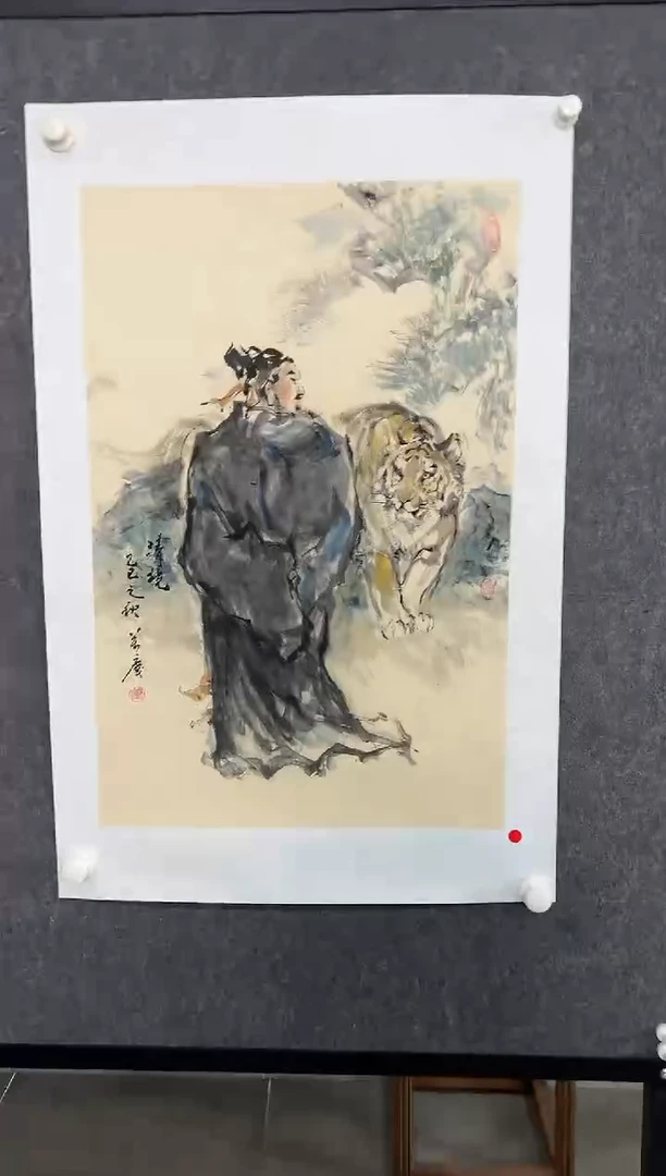 国画XWQ 精品绘画作品-2.7（人物+虎）